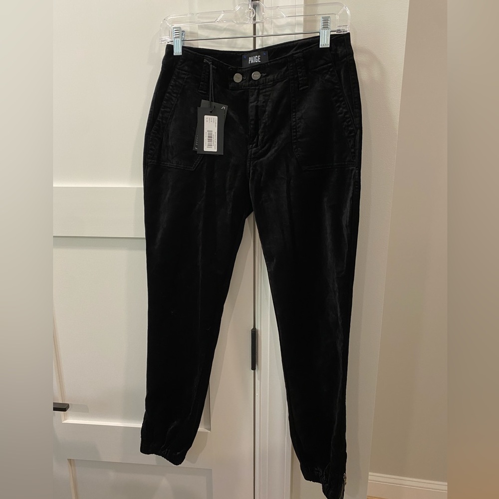 PAIGE—Black Velvet Joggers